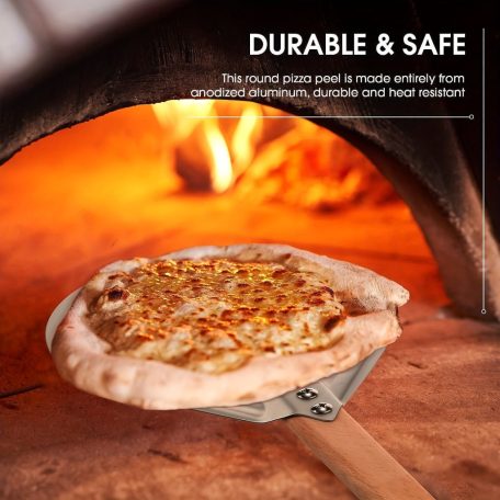 8 hüvelykes kerek alumínium pizza lapát