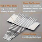 20/30/50db Tartós Rozsdamentes Acél BBQ Nyársak 1 Cső Tárolóval, Újrahasználható és Könnyen Tisztítható Kültéri és Beltéri Grillezési Partikhoz 30 db