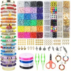   7200 db gyöngyökből készült karkötőkészítő készlet