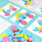 180db-os fa építőkocka - Tangram alakú puzzle készlet