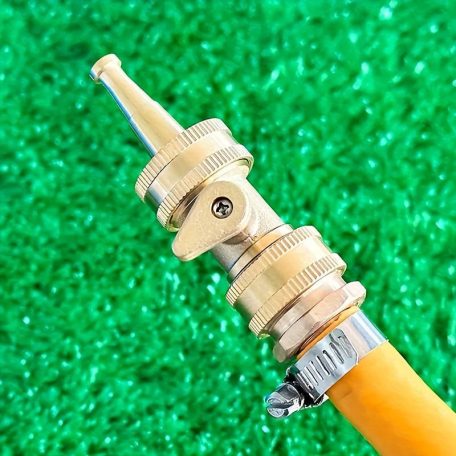 5 cm-es nagynyomású víztömlő fúvóka réz zárószeleppel, 3/4" menettel