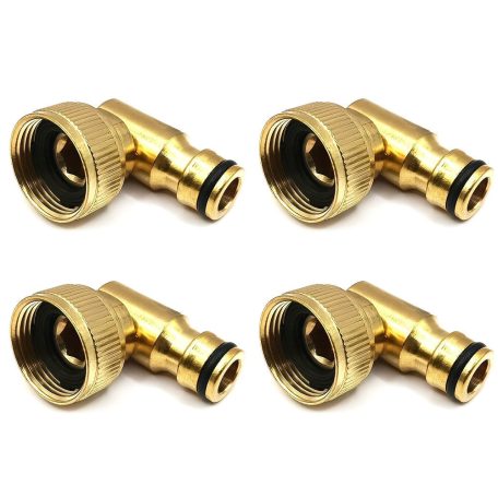 Réz 90°-os csatlakozó, 3/4" menetes, kerti öntöző csőadapter