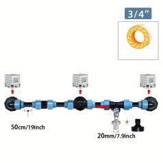   3-utas IBC csapadapter – Hajlítható PE csőcsatlakozóval, kerthez, farmhoz, építkezéshez