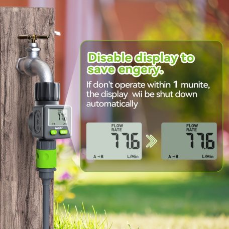 Digitális vízáramlásmérő LCD kijelzővel – 3/4” kerti tömlőhöz