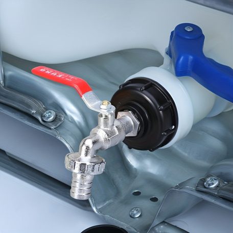 IBC víztartály adapter szórófejjel – 1/2” és 3/4” tömlőcsatlakozóval