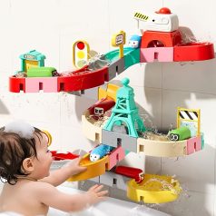   Interaktív vízi játékkészlet dinoszaurusz pályákkal, csúszdákkal és építőkockákkal
