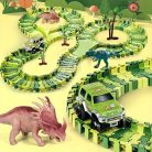 120 db-os Dinoszaurusz Pálya Játék Elektromos Autó Pálya Készlet Fiúknak