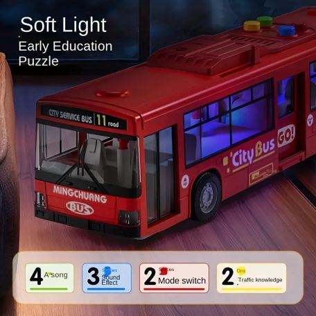 30.48 cm-es piros és kék dupla ajtós busz