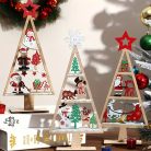 3D fa karácsonyfa díszek mikulással, hóemberrel, rénszarvassal és ünnepi elemekkel