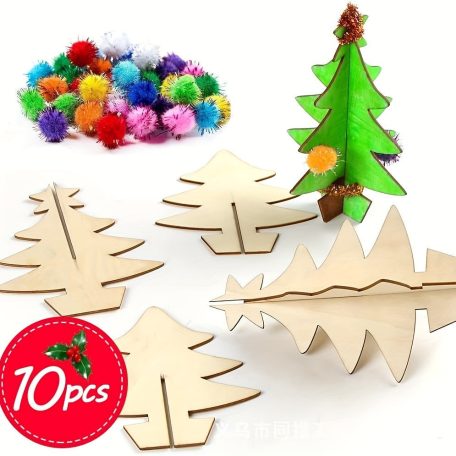 7 db-os natúr festhető karácsonyfa