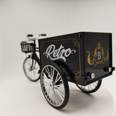 Retro Alloy Classic Tricikli Részletes Aranyozott Makett