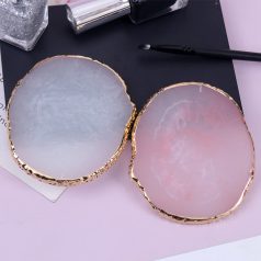   Art Nails kellékek Kerek gyanta achát kő köröm színpaletta gél lakk raklap keverő rajz festék lemez alátét