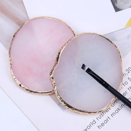 Art Nails kellékek Kerek gyanta achát kő köröm színpaletta gél lakk raklap keverő rajz festék lemez alátét