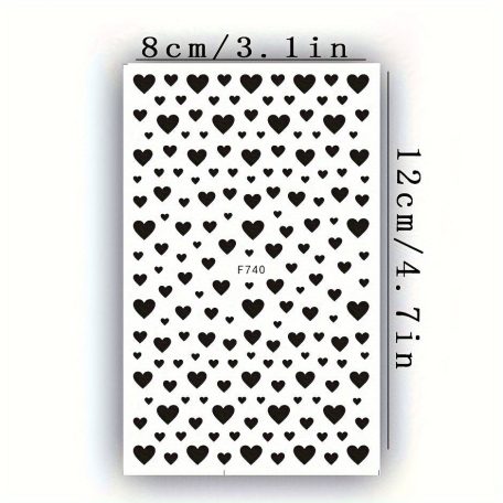 2 Lapos Körömmatricák, Valentin Nap Körömmatricák, Heart Love Design Angol Betűs Köröm Kiegészítők