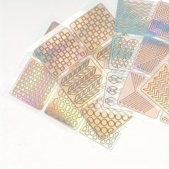   Körömmatricák, lézerrel vágott üreges matricák, 3D öntapadós körömdizájnok manikűrhöz
