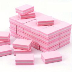   50 db-os mini körömreszelő blokk, kétoldalas csiszolóreszelők, polírozó manikűr-pedikűr eszközök, körömművészeti szivacskockák formázáshoz és simításhoz