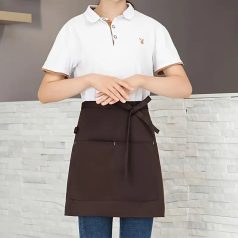   egyszínű poliészter derék kötény zsebbel férfiaknak és nőknek, kötény étterembe, pénztárosnak, baristának, gyümölcslé- és kávézóba
