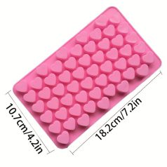   1db 55 lyukú 3D jégkocka tálca mini szív szilikon forma csokoládé fondant forma tészta zselé keksz sütő torta díszítő eszközök