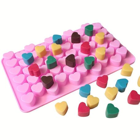 1db 55 lyukú 3D jégkocka tálca mini szív szilikon forma csokoládé fondant forma tészta zselé keksz sütő torta díszítő eszközök