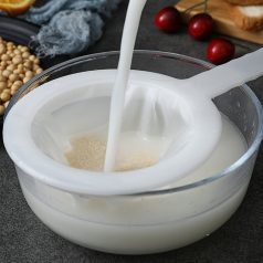   Joghurt, Tejszűrő - Szója, Tea, Kávé Hálós Szűrő Tej- és Italfőzéshez - Nagy Zsinóros Hálóeszköz Mandulatejhez, Tartós Nylon Zsák