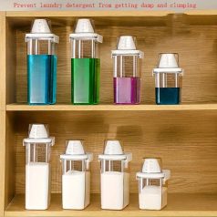   3db, Mosópor Tároló Doboz, Nagy Űrtartalmú Szappanos Műanyag Háztartási Vödör Tartály