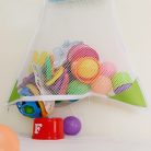 Nagy kapacitású játéktároló függő táska cipzárral