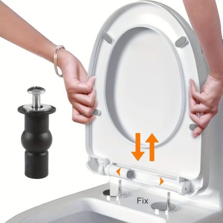 2 db WC-ülőke csuklópánt csavarok, univerzális, felső rögzítő rész, gumi csere készlet