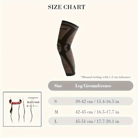 2 db Kompressziós térdtámasz, meleg térdvédő, kötött anyag, nem csúszó, légáteresztő M méret (42-45 cm)