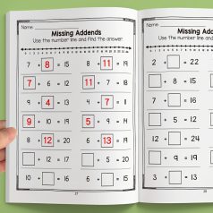   32 oldalas interaktív matematikai gyakorlófüzet fiataloknak – összeadás és kivonás gyakorlása