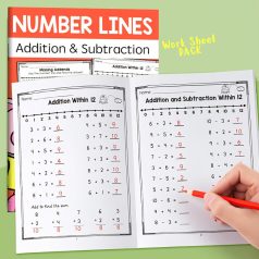   32 oldalas interaktív matematikai gyakorlófüzet fiataloknak – összeadás és kivonás gyakorlása