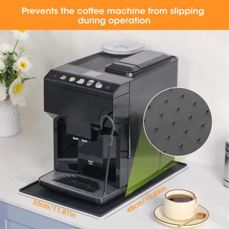 Szilikon alátét kávégépekhez, kompatibilis a De Longhi Magnifica 1 és Philips LatteGo gépekkel Fekete