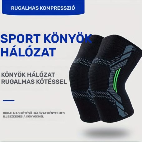 Nagy nyúlású kompressziós térdmerevítő ujj edzéshez, futáshoz, edzőteremhez XL méret (18.7×28 cm)