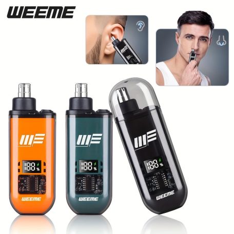 WEEME férfi USB-ről működő fül- és orrszőrnyíró LCD kijelzővel, újratölthető akkumulátorral Narancs