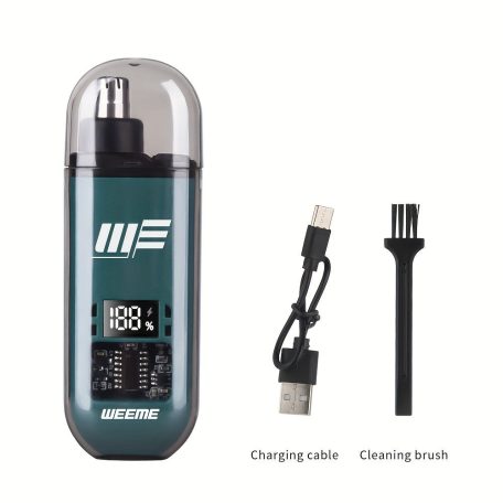 WEEME férfi USB-ről működő fül- és orrszőrnyíró LCD kijelzővel, újratölthető akkumulátorral Fekete