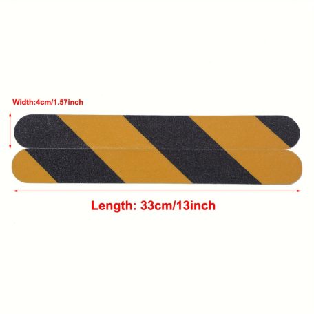 16 db kültéri lépcsőfok csúszásgátló szalag, 4 × 33 cm, beltéri/kültéri lépcsőkhöz, fokokhoz és hajókhoz Fekete és sárga