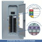 Áramkapcsoló címke matrica szett, kézzel írható elektromos panelhez, elosztódobozhoz és elektromos fedélhez - D11