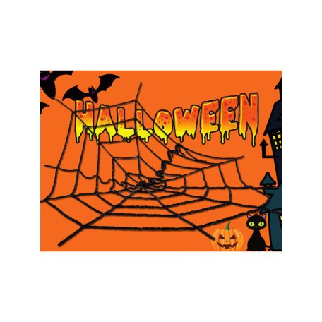 Mesterséges nagy pókháló fekete halloween dekoráció