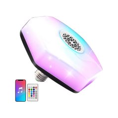  Színes LED izzó hangszóróval és távirányítóval - RGBW, Bluetooth - hangulatfény otthonba vagy buliba.
