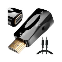   HDMI-VGA átalakító adapter hanggal és mini jack csatlakozóval - HD felbontás, multimédia eszköz