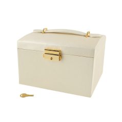   Ékszerdoboz - bézs, ékszer tároló, ékszeres láda, sminkes doboz