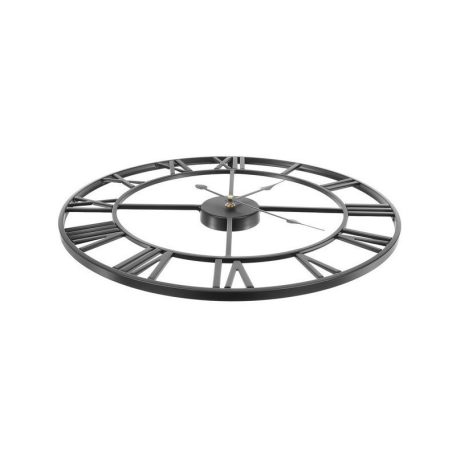 Retro fali óra - fekete, vintage design, falikaróra, modern időmérő, retró stílusú óra, dekorációs óra, falóra