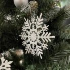 Karácsonyi gömbdíszek - hópelyhek, 12 darab, Ruhhy 22516
