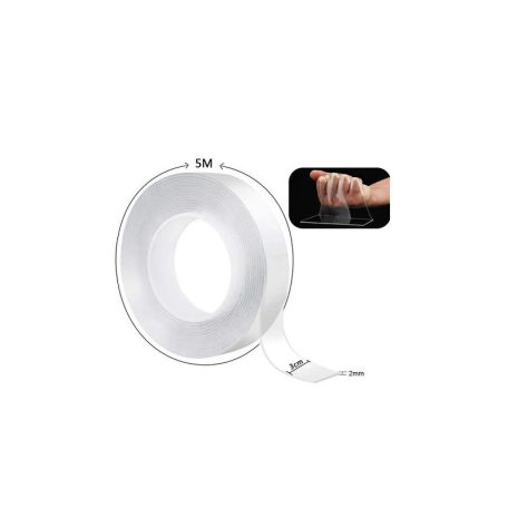 Kétoldalas átlátszó nano szalag (5m)
