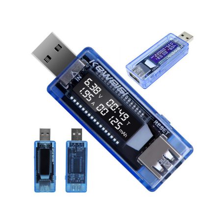 USB töltőáram mérő és feszültségmérő - digitális voltmérő és ampermérő