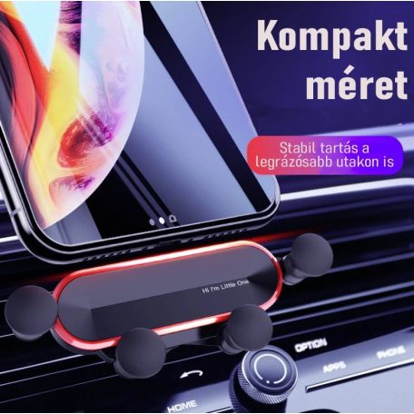 Autós telefontartó szellőzőrácsra- Gravitációs (nyújtott kialakítás)